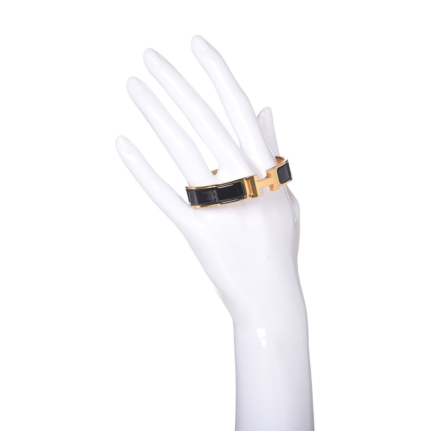 Enamel Narrow Clic Clac H Bracelet PM Black
