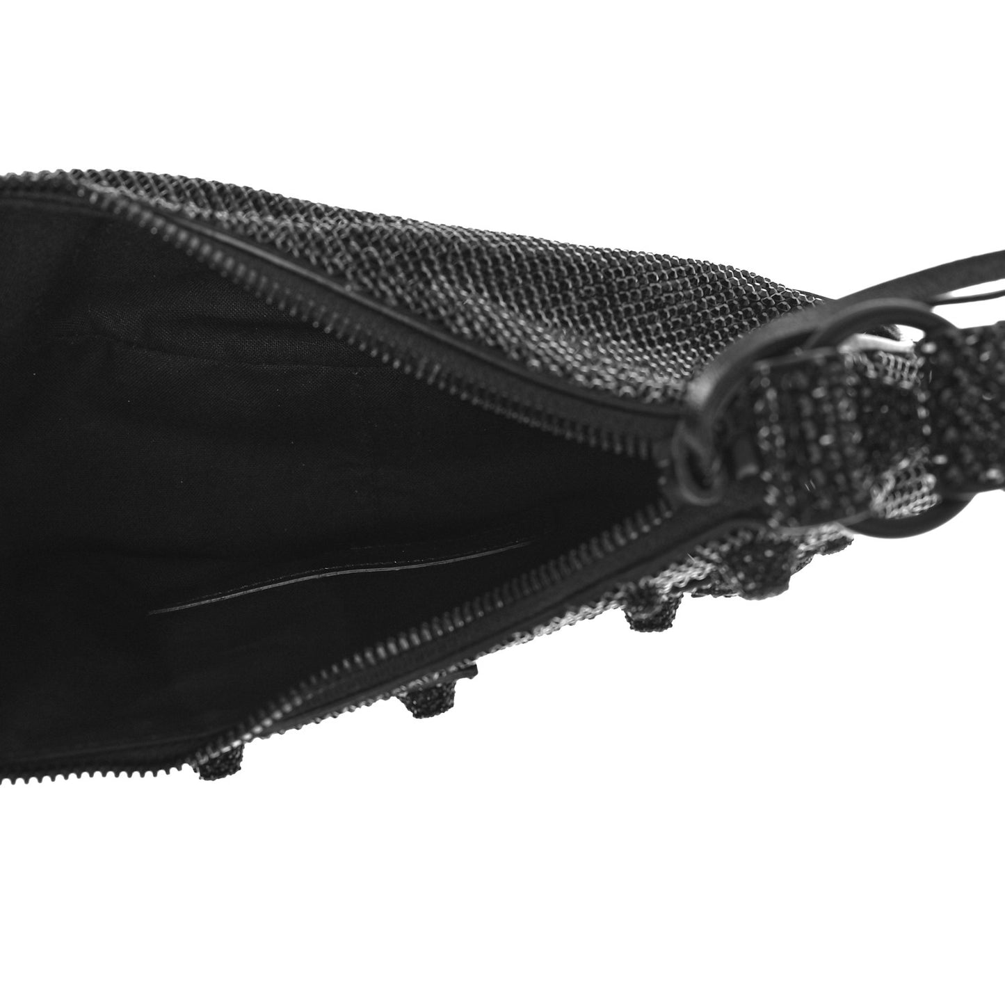 Strass Suede Le Cagole Shoulder Bag XS Black Jet