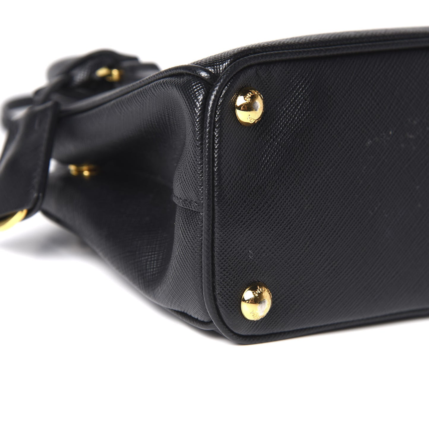 Saffiano Lux Mini Galleria Double Zip Tote Black