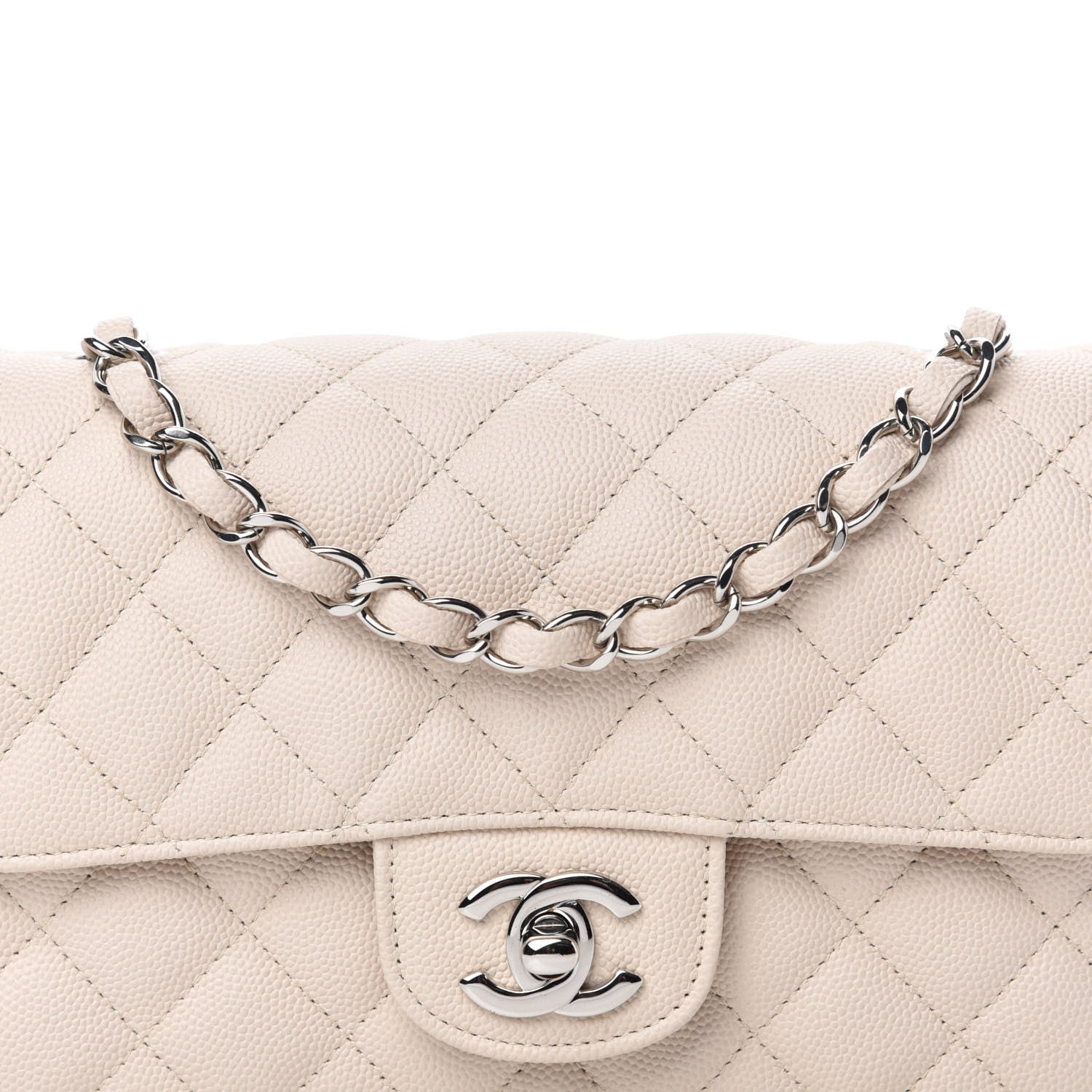 Chanel Caviar Quilted Mini Rectangular Flap White 10 of 11