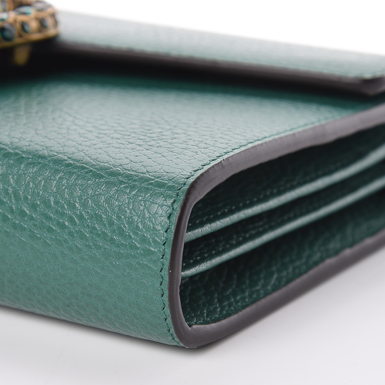 Gucci Calfskin Mini Dionysus Chain Wallet Emerald 9 of 10