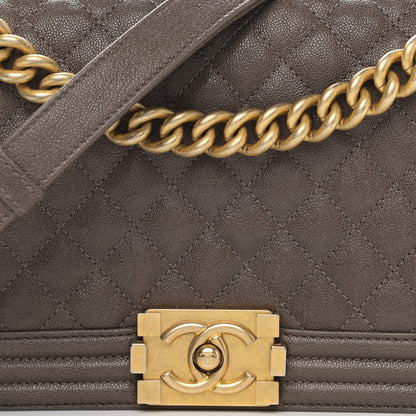 Chanel Caviar Quilted Medium Boy Flap Khaki 8 of 10