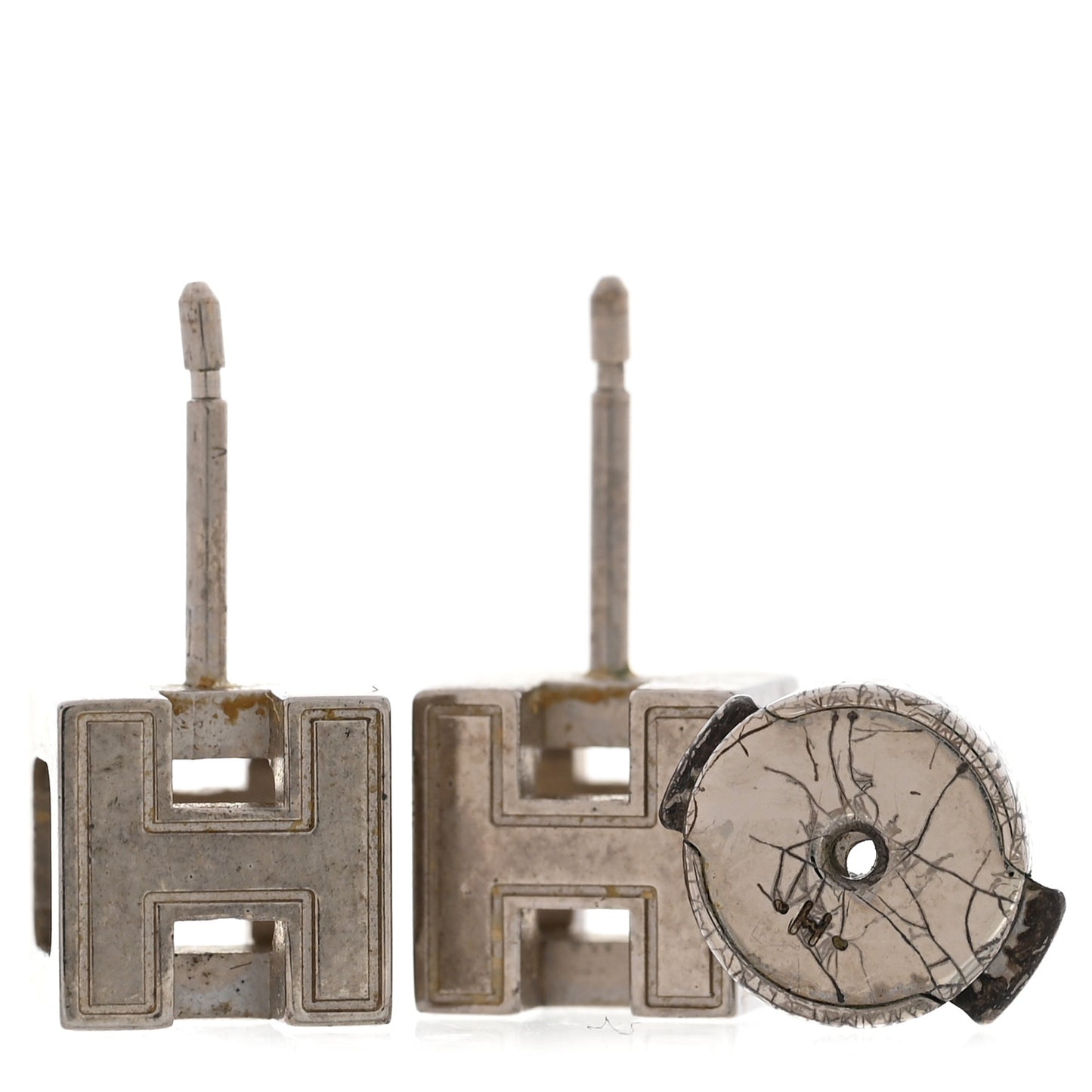 Palladium Lacquered Cage d'H Earrings Bleu Atoll