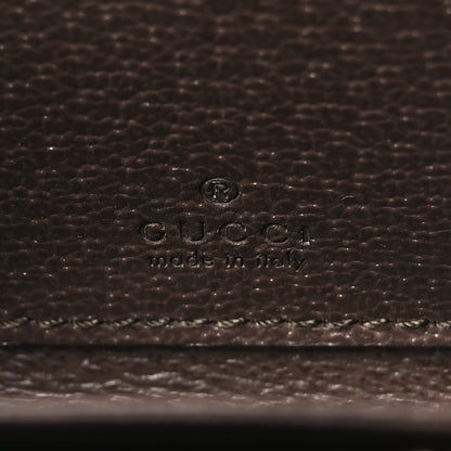 Gucci GG Supreme Monogram Textured Dollar Calfskin Web Ophidia Zip Around Card Case Wallet Beige Ebony New Acero 6 of 8