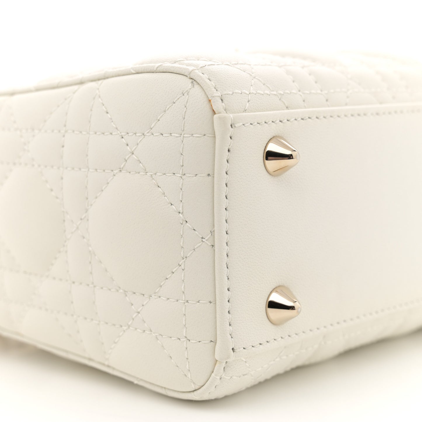 Lambskin Cannage Small My ABCDior Lady Dior White
