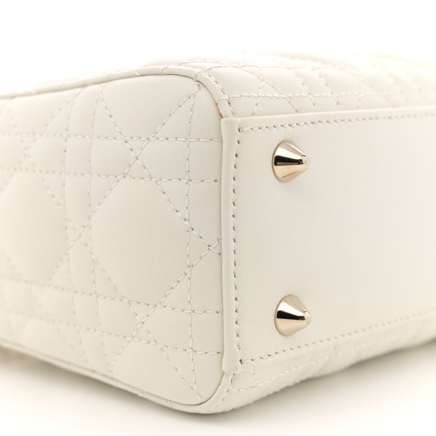 Christian Dior Lambskin Cannage Small My ABCDior Lady Dior White 9 of 13