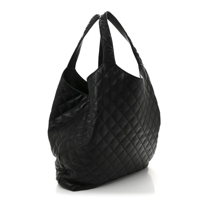 Saint Laurent Lambskin Quilted Maxi Icare Shopping Tote Black 5 of 12