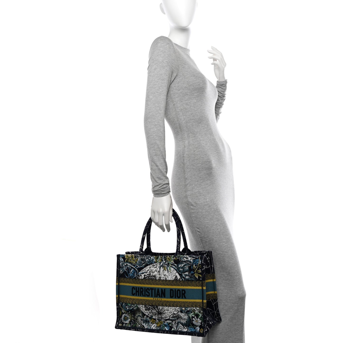 Canvas Embroidered Medium Zodiac Book Tote Blue Multicolor