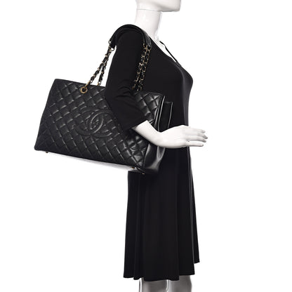 Chanel Caviar Quilted XL Grand Shopping Tote GST Black 2 of 12