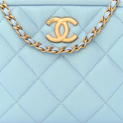 Chanel Iridescent Caviar Quilted Mini My Perfect Camera Case Light Blue 8 of 10
