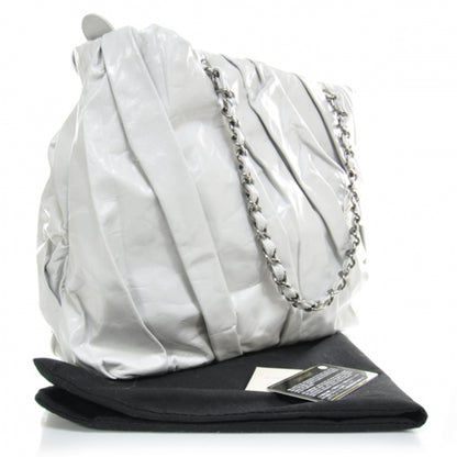 Chanel Leather Twisted Medium Tote Light Gray 2 of 10