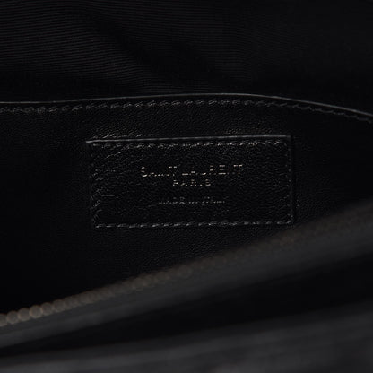 Saint Laurent Sheepskin Matelasse Chevron Monogram Large College Satchel Black 6 of 9