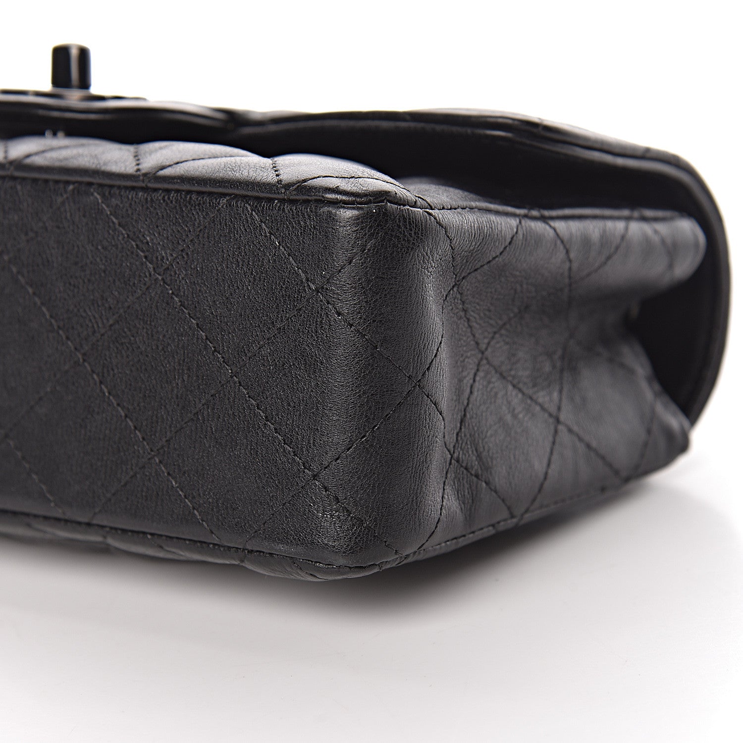 Chanel Crumpled Calfskin Quilted Mini Rectangular Flap So Black 11 of 12