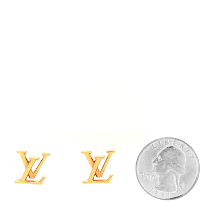 Louis Vuitton Metal LV Iconic Earrings Gold 2 of 5