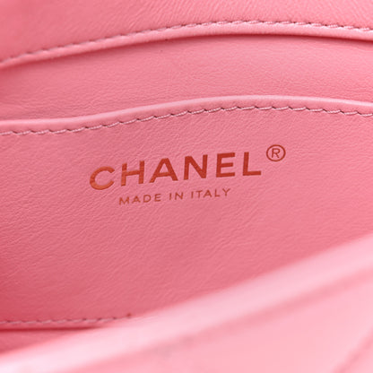 Chanel Lambskin Wenge Quilted Mini Fashion Wood Square Flap Pink 11 of 29