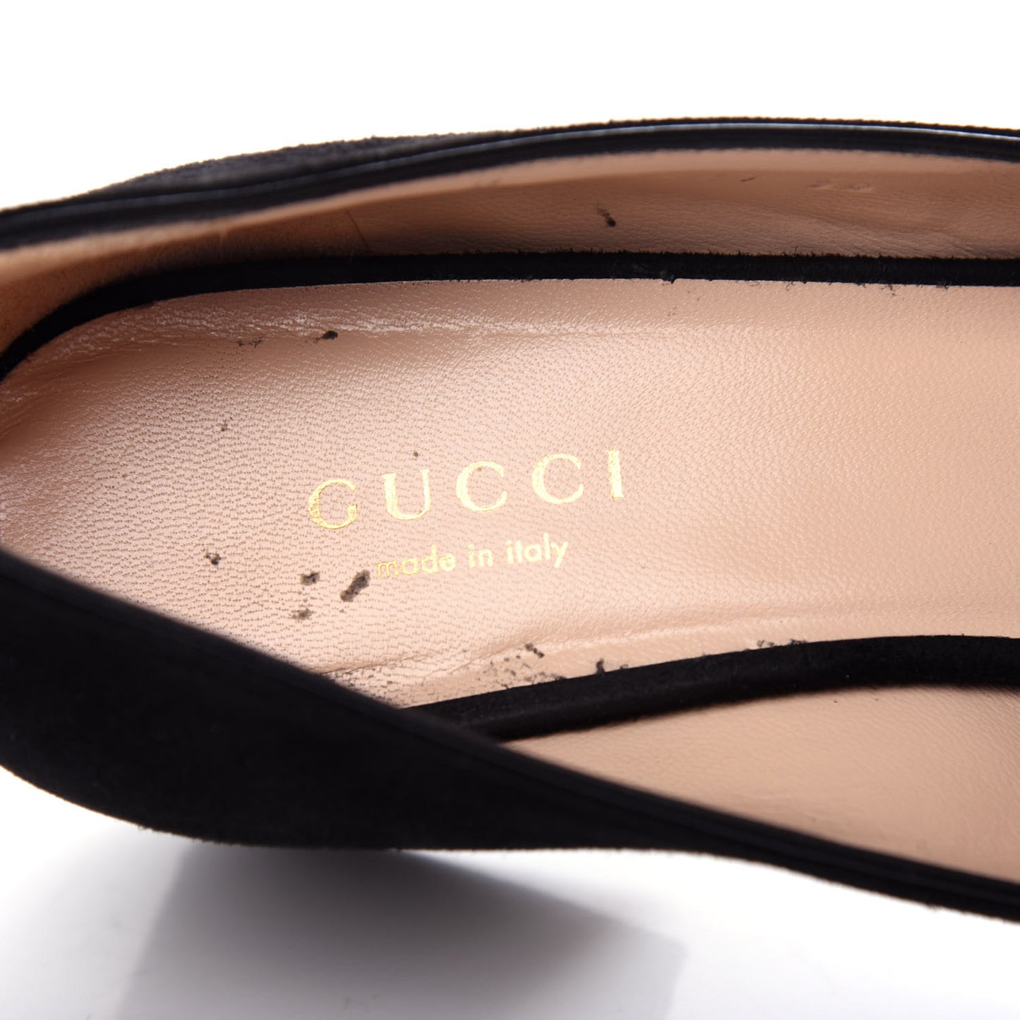 Kid Scamosciato Pearly GG Marmont Fringe 50mm Loafer Pumps 36 Black