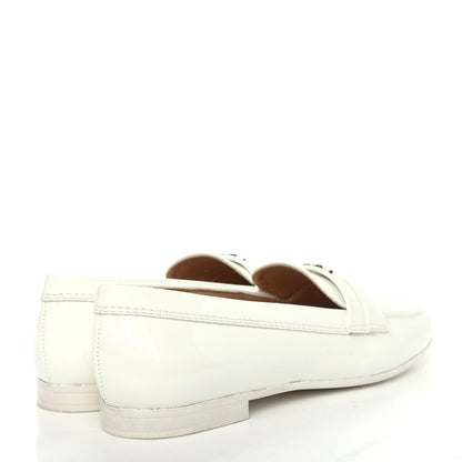Chanel Patent CC Mocassin Loafers 35.5 White 4 of 10