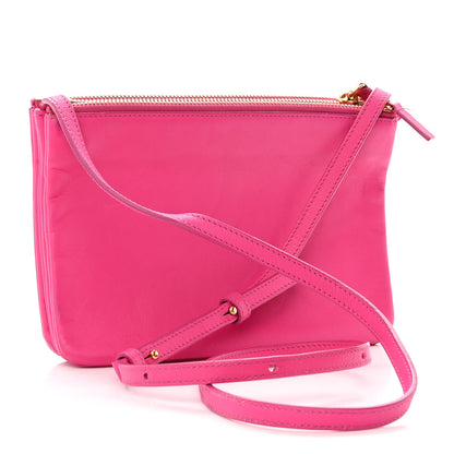 Celine Lambskin Small Trio Crossbody Bag Fluo Fuchsia 2 of 14