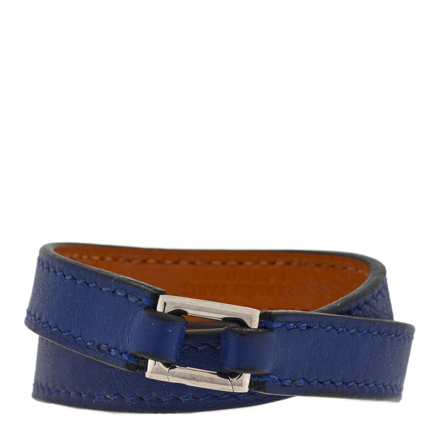 Hermes Swift Rivale Double Tour Bracelet T2 Bleu Saphir 2 of 4