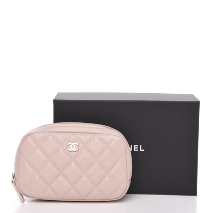 Chanel Caviar Quilted Small Curvy Pouch Cosmetic Case Light Pink 9 of 9