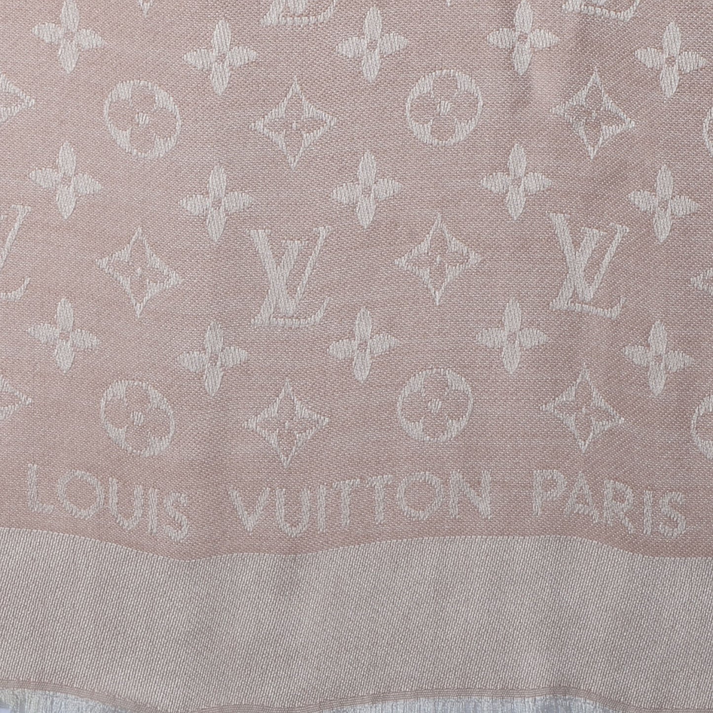 Silk Wool Monogram Denim Shawl Rose