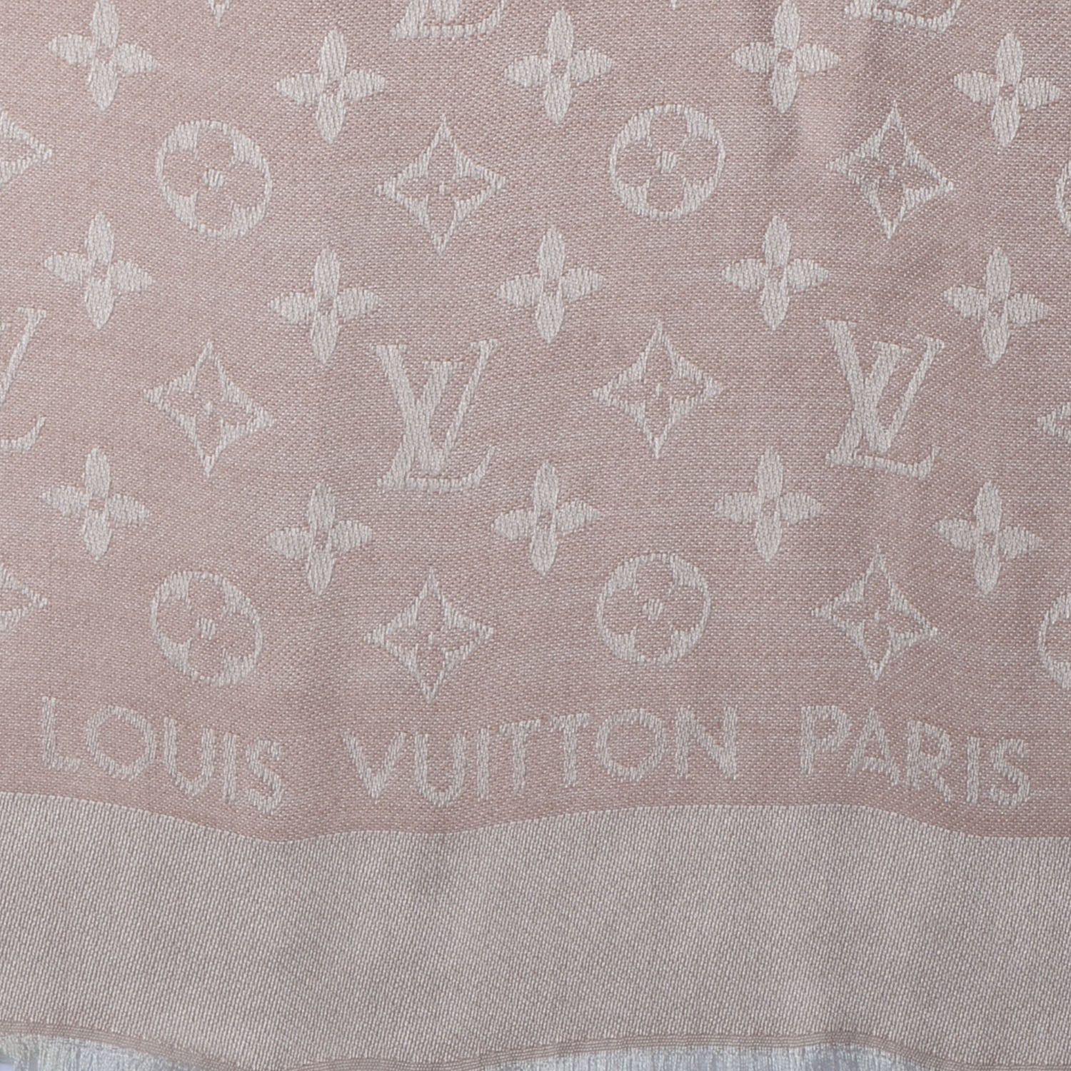 Louis Vuitton Silk Wool Monogram Denim Shawl Rose 4 of 5