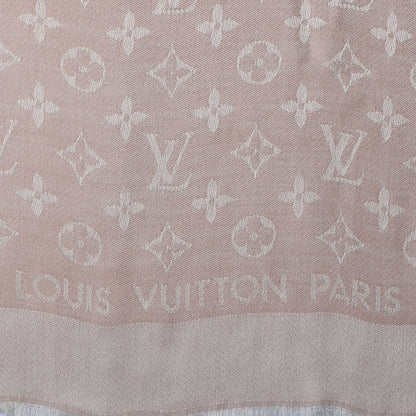 Louis Vuitton Silk Wool Monogram Denim Shawl Rose 4 of 5