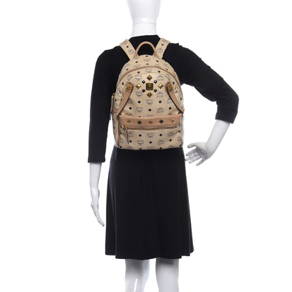 MCM Visetos Studded Small Dual Stark Backpack Beige 2 of 10