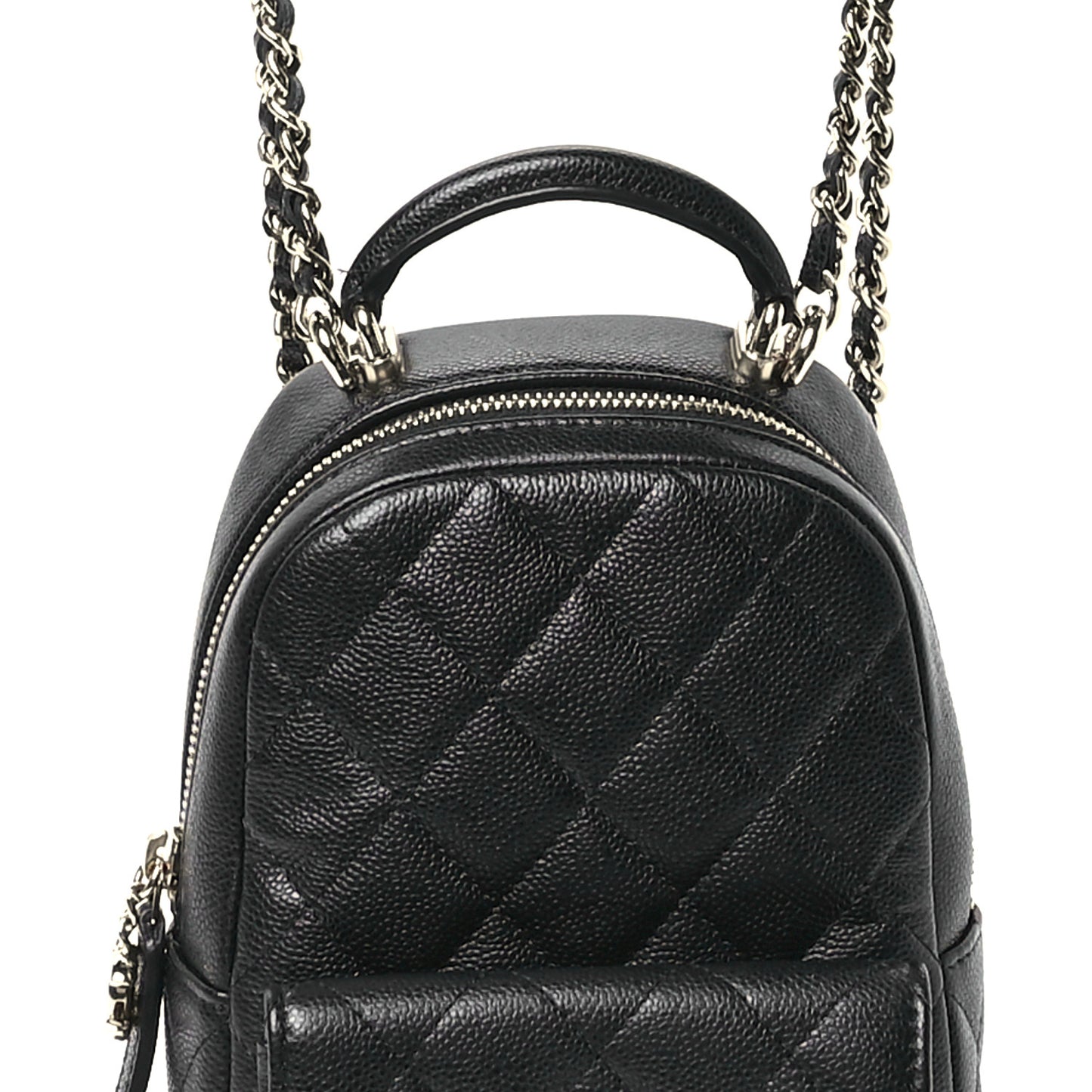 Caviar Quilted CC Mini Classic Backpack Black