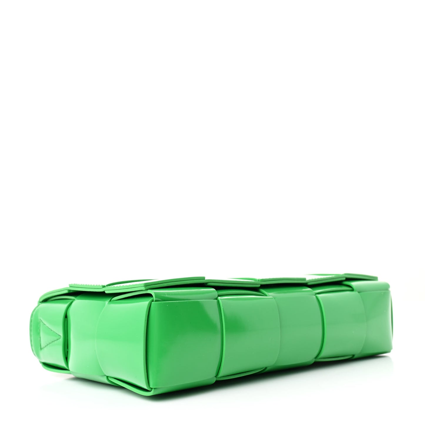 Patent Maxi Intrecciato Cassette Crossbody Bag Grass