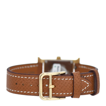 Hermes Stainless Steel Epsom 21mm Heure H Hour Quartz Watch Gold 3 of 5