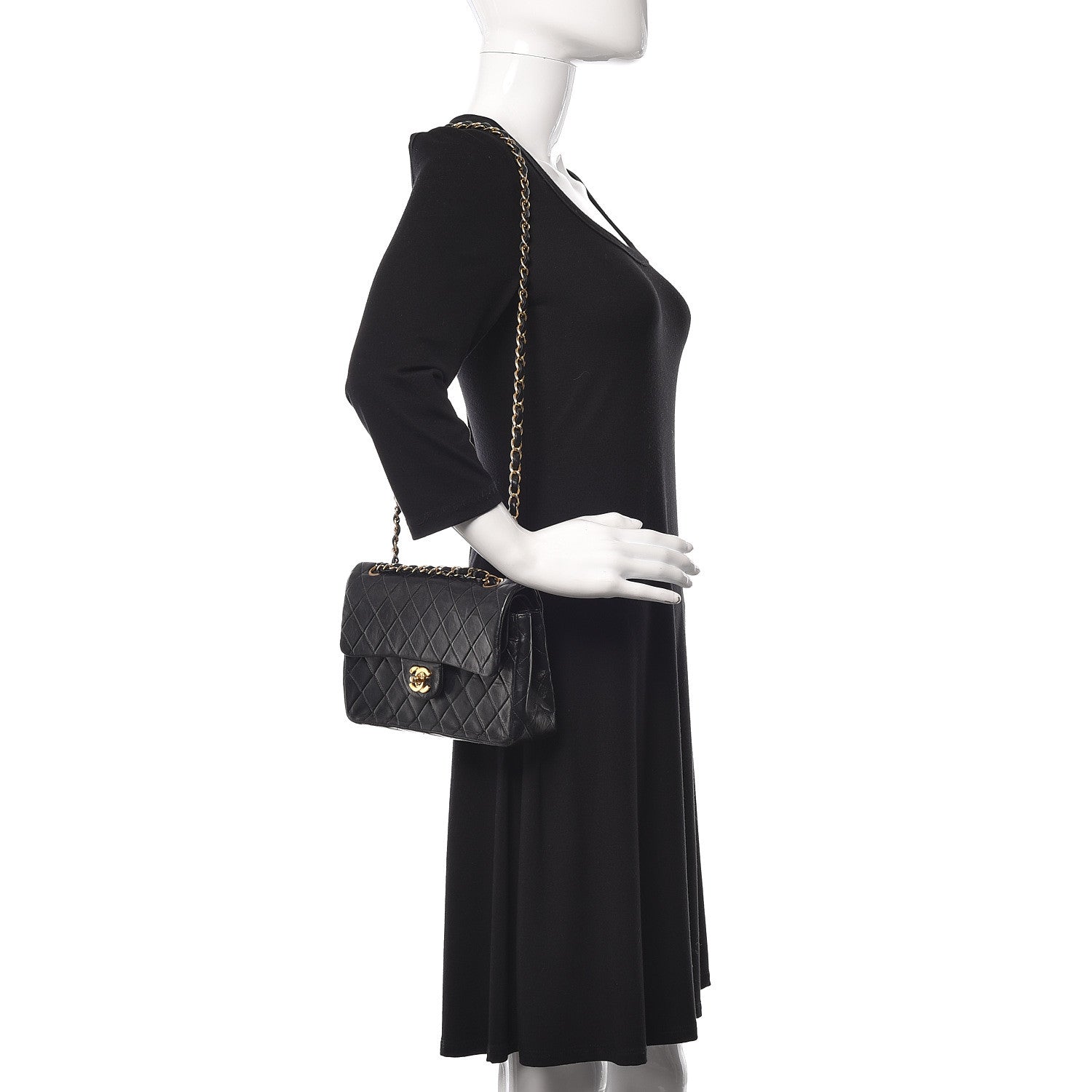 Chanel Lambskin Quilted Small Double Flap Black 2 of 15
