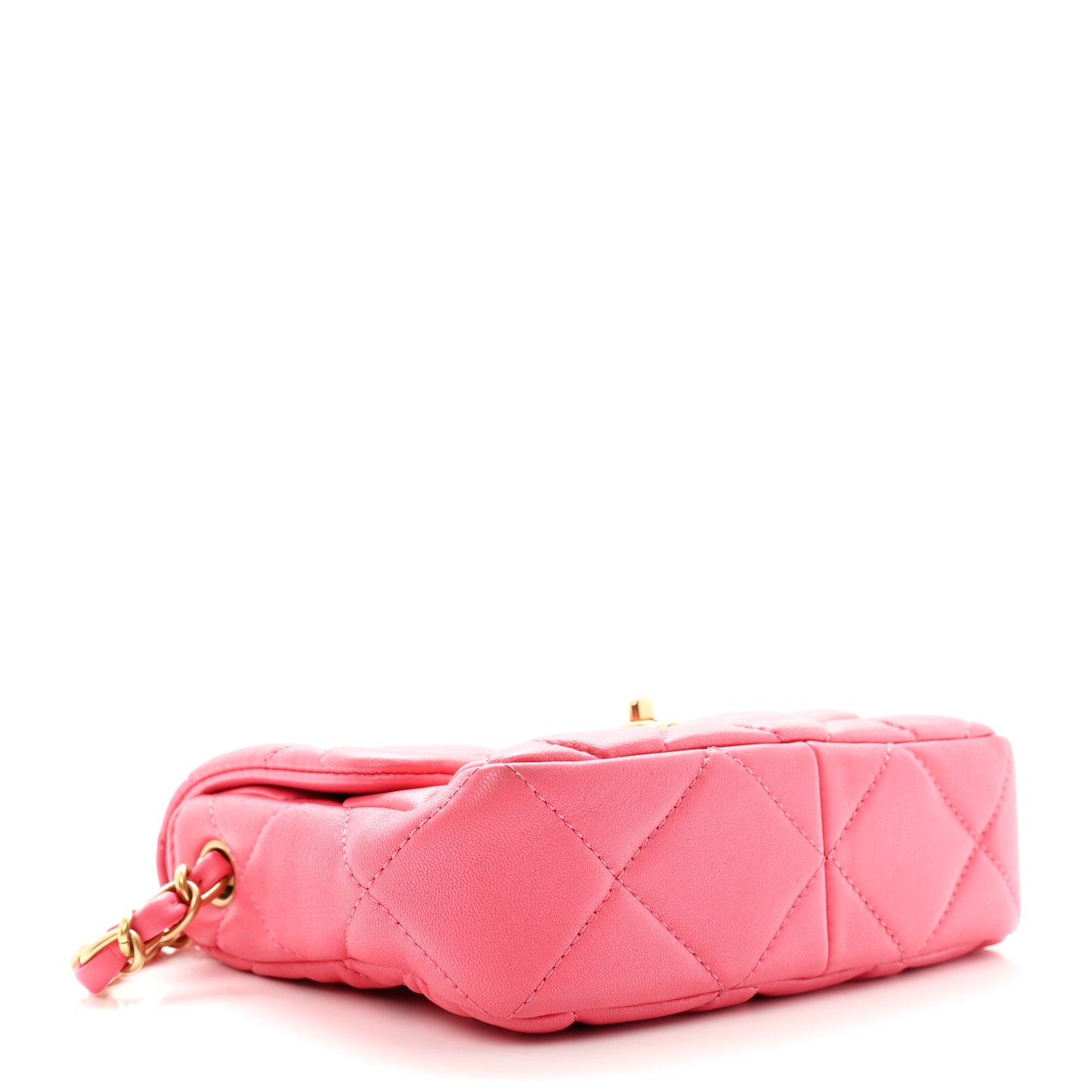 Lambskin Plexiglass Quilted Coco Love Mini Flap Pink