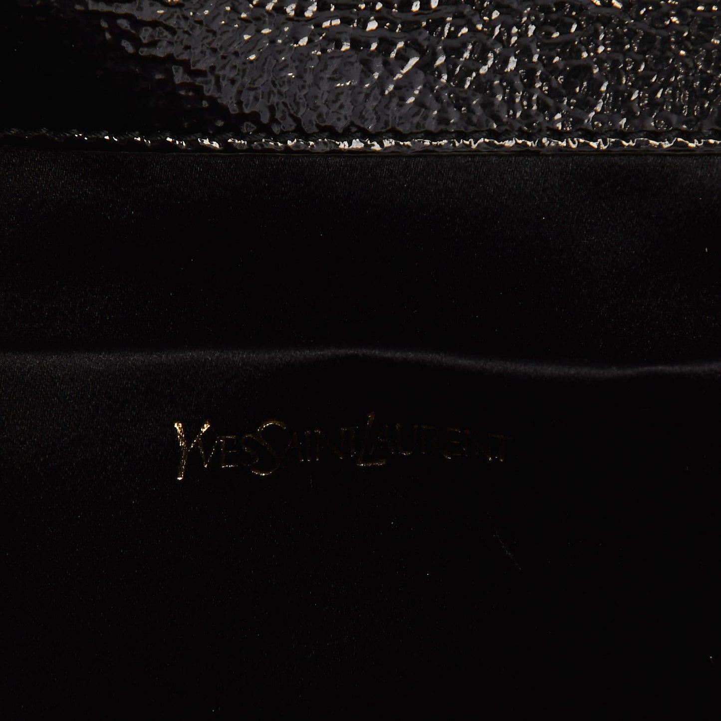 Textured Patent Monogram Large Belle De Jour Clutch Black