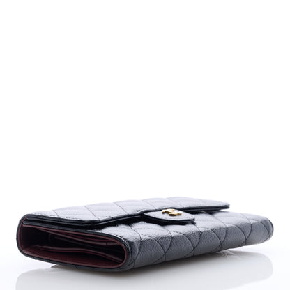 Chanel Caviar Quilted Long Flap Wallet Black 4 of 7