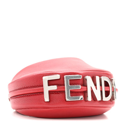 Fendi Vitello Grace New Matte Nano Fendigraphy Hobo Charm Scarlet 4 of 11