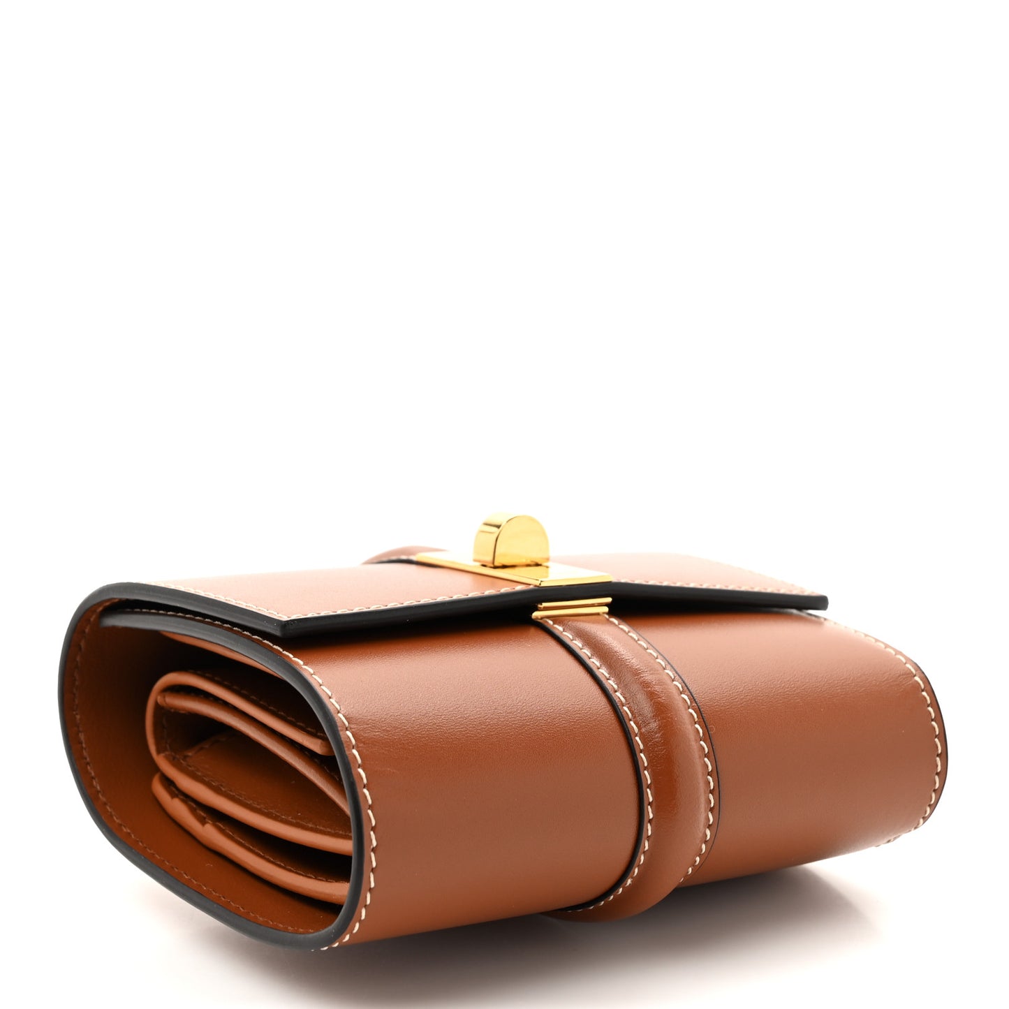 Satinated Calfskin 16 Small Tri-Fold Wallet Tan