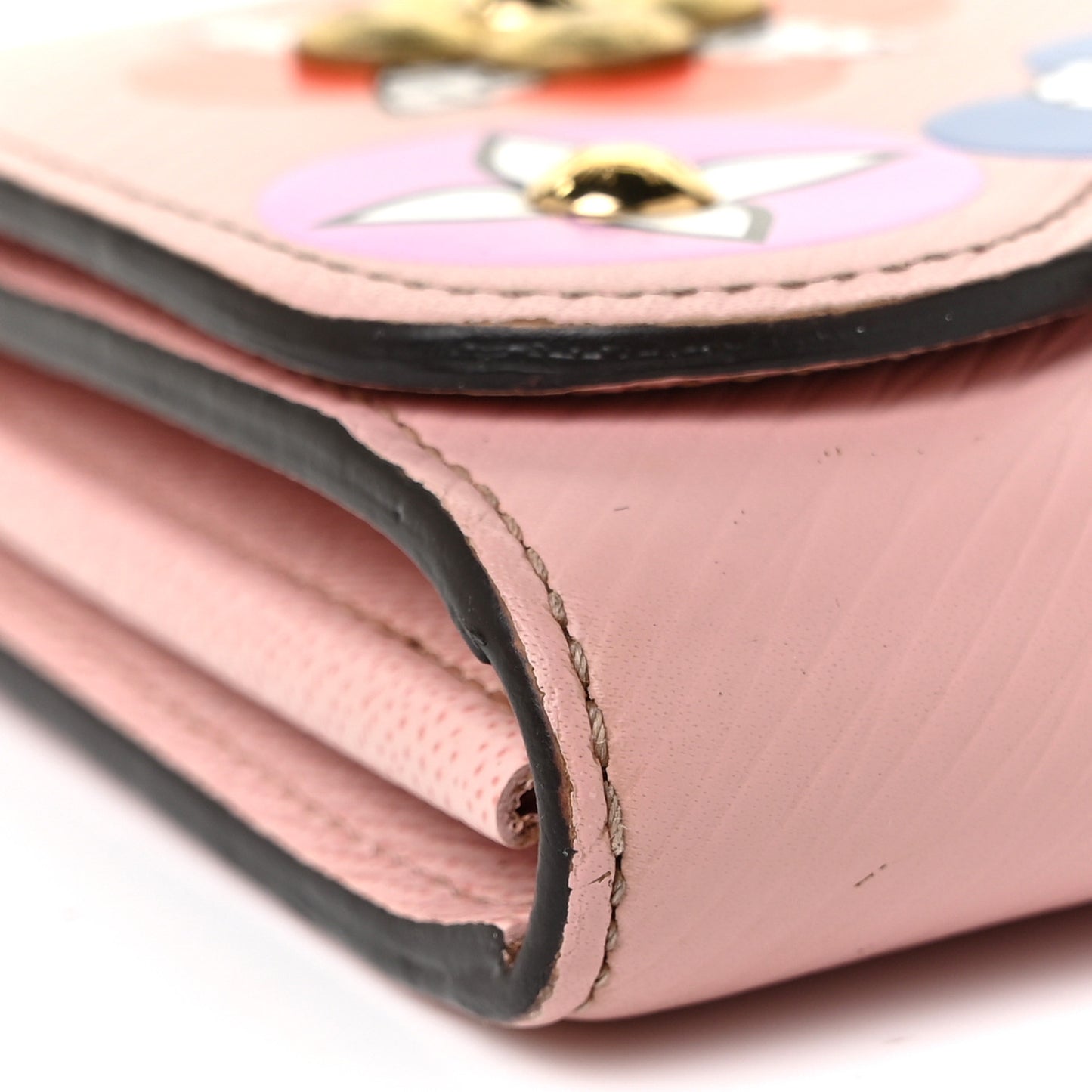 Epi Blooming Flowers Twist Wallet Rose Ballerine