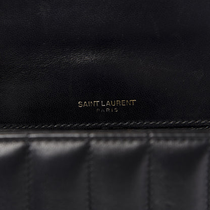 Saint Laurent Lambskin Matelasse Monogram Small Vicky Chain Bag Black 5 of 8