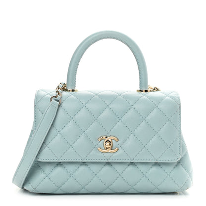 Chanel Caviar Quilted Mini Coco Handle Flap Light Blue 1 of 15
