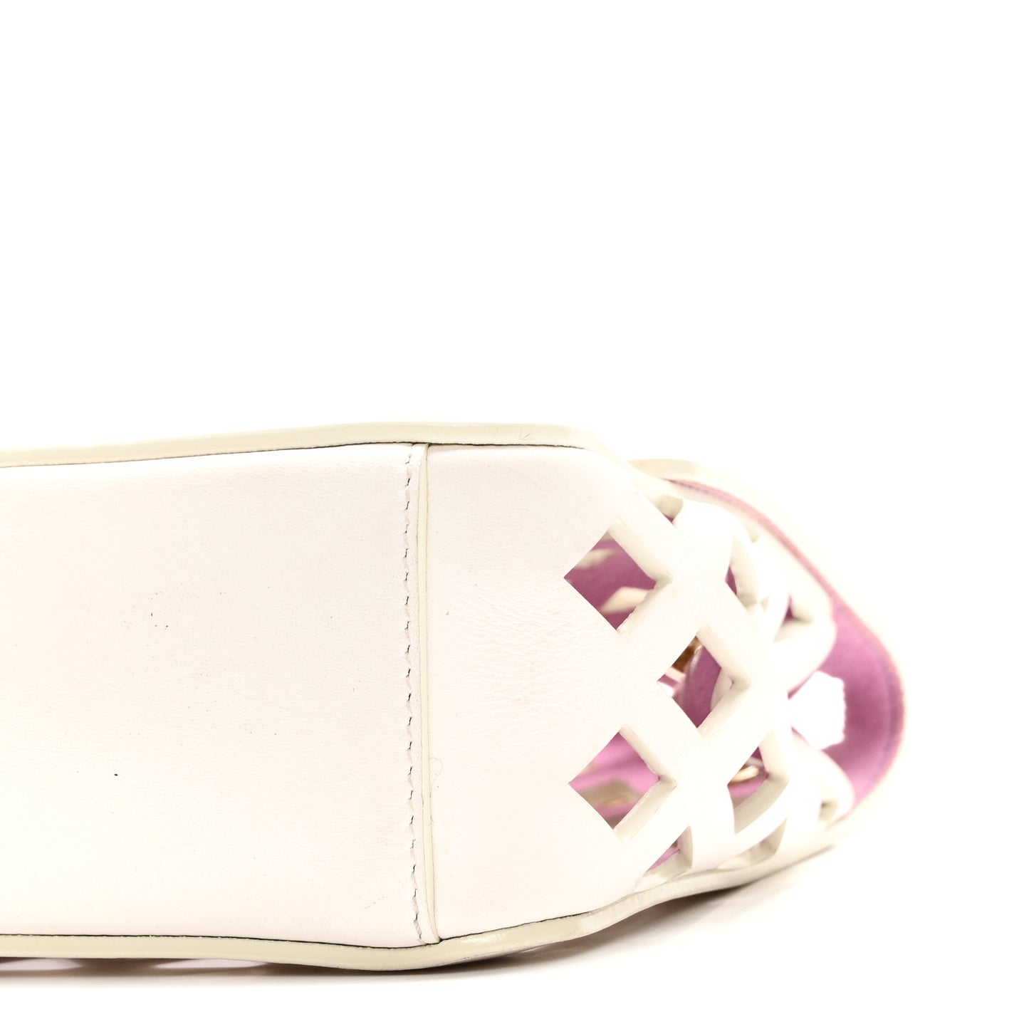 Lambskin Small Sea Through Flap White Multicolor
