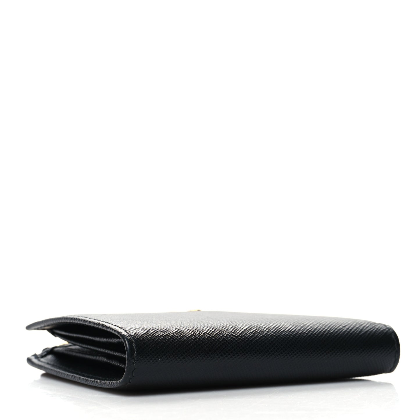 Saffiano Zip Top Compact Wallet Black