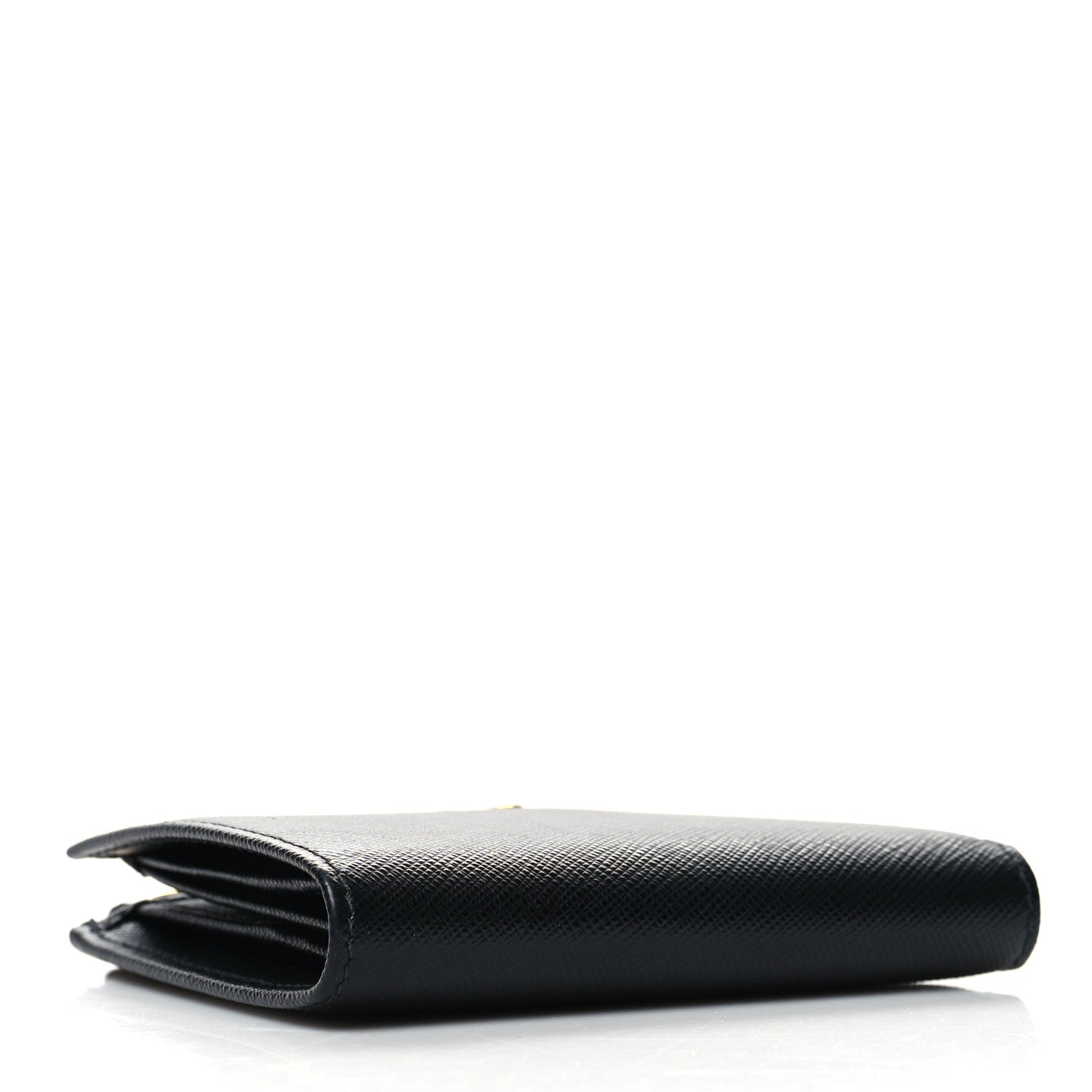 Prada Saffiano Zip Top Compact Wallet Black 4 of 7