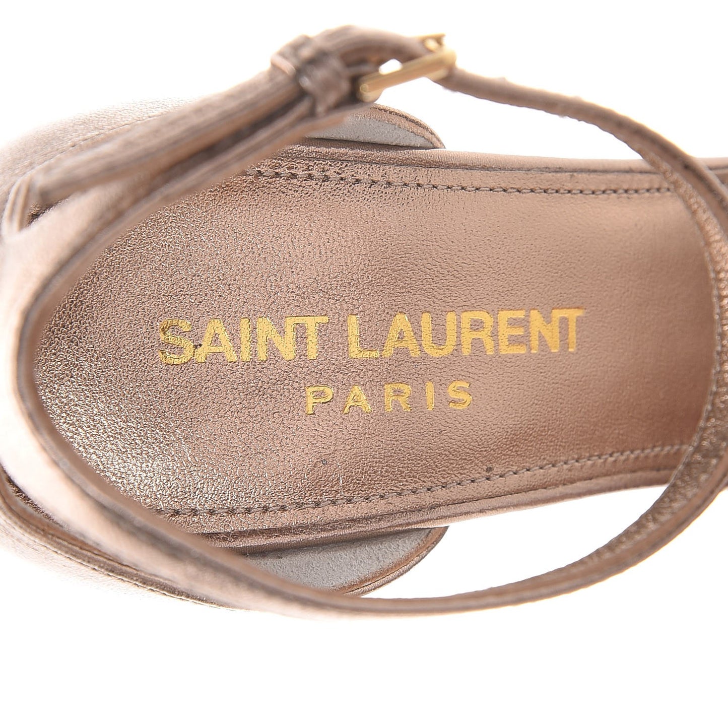 Metallic Lambskin Amber 105 Ankle Strap Sandals 35 Rose Gold