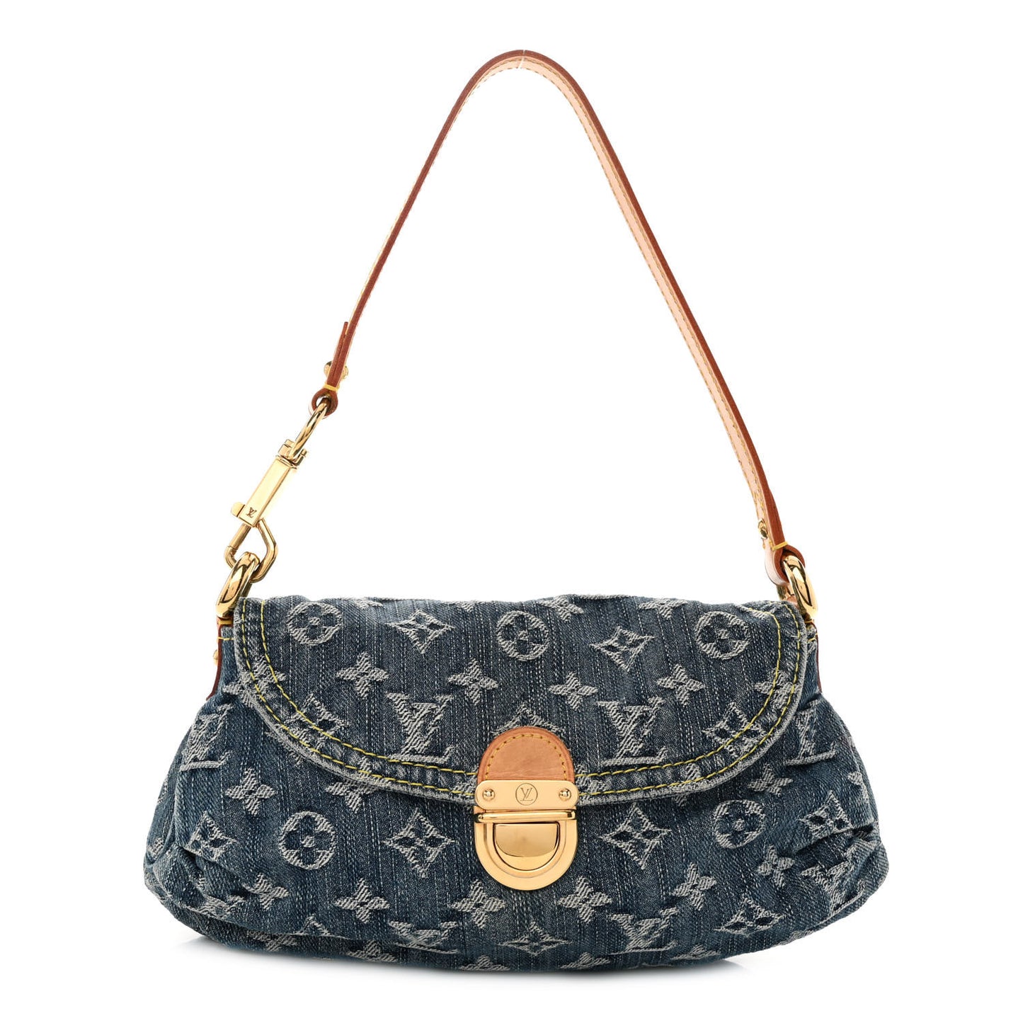 Monogram Denim Mini Pleaty Blue