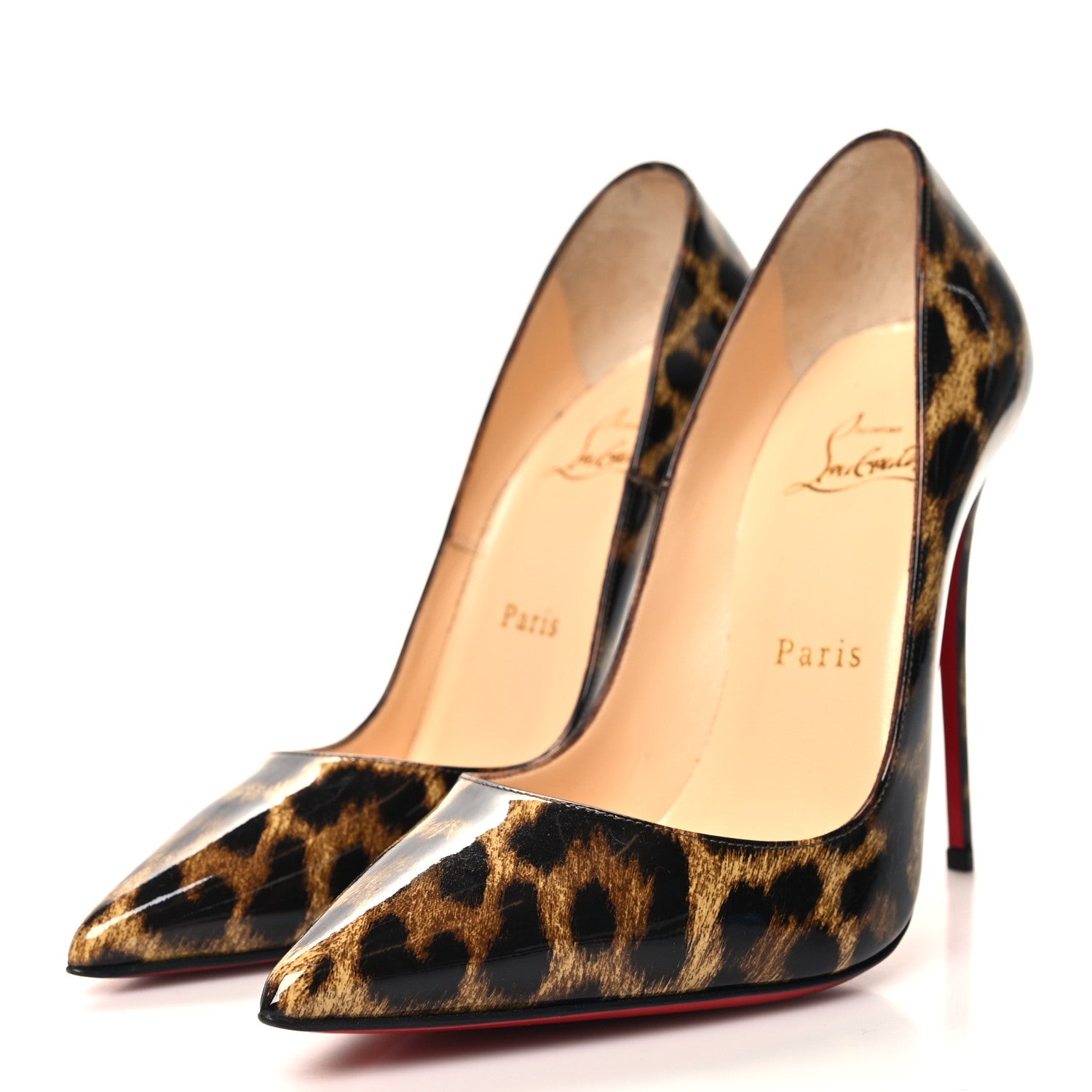 Christian Louboutin Patent Leopardino So Kate 120 Pumps 37 Brown 3 of 8