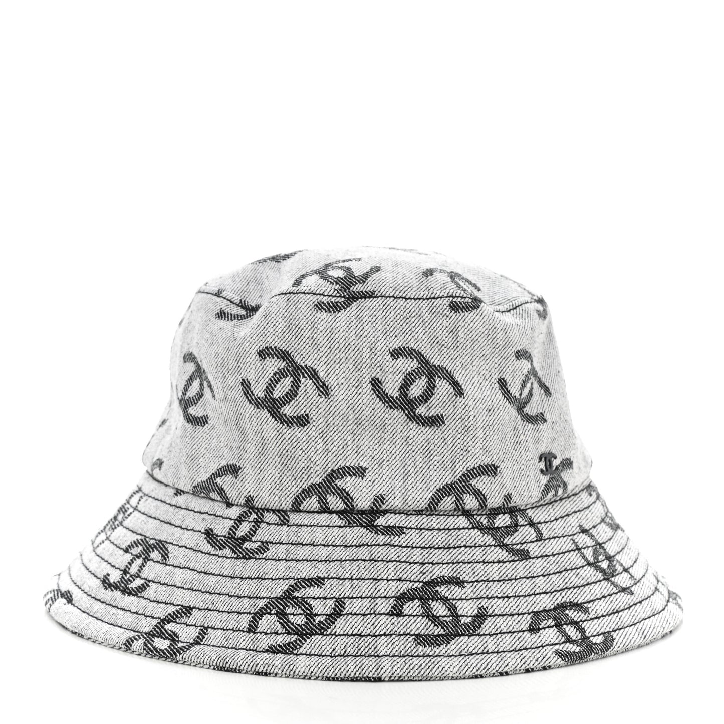 Denim CC Bucket Hat M White Black