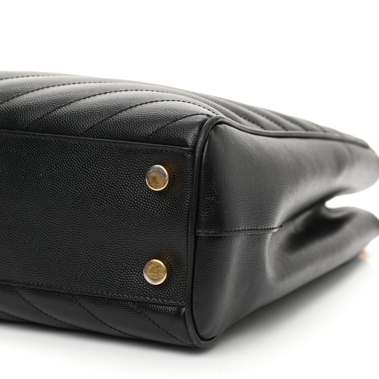 Grain De Poudre Matelasse Chevron Monogram Shopping Bag Black