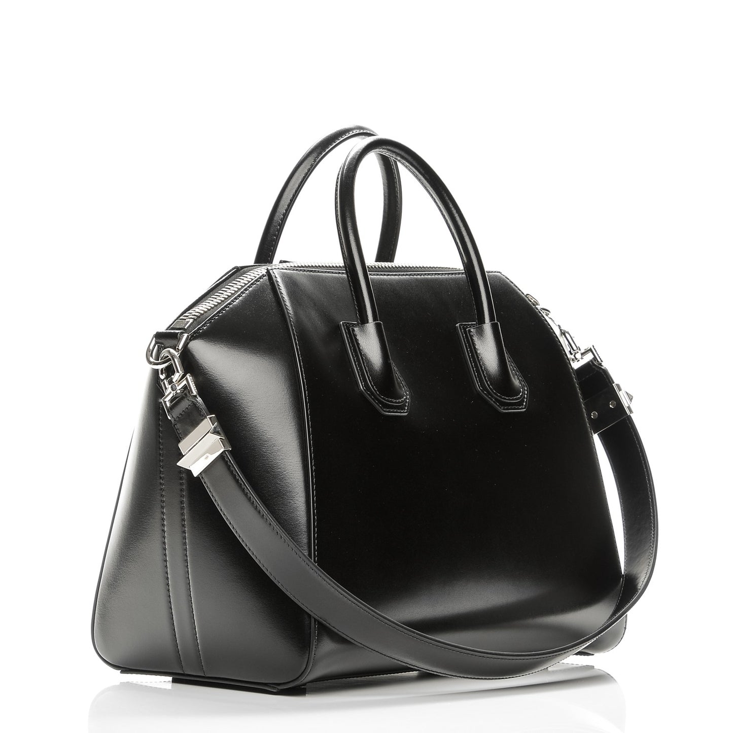 Shiny Lord Calfskin Medium Antigona Black