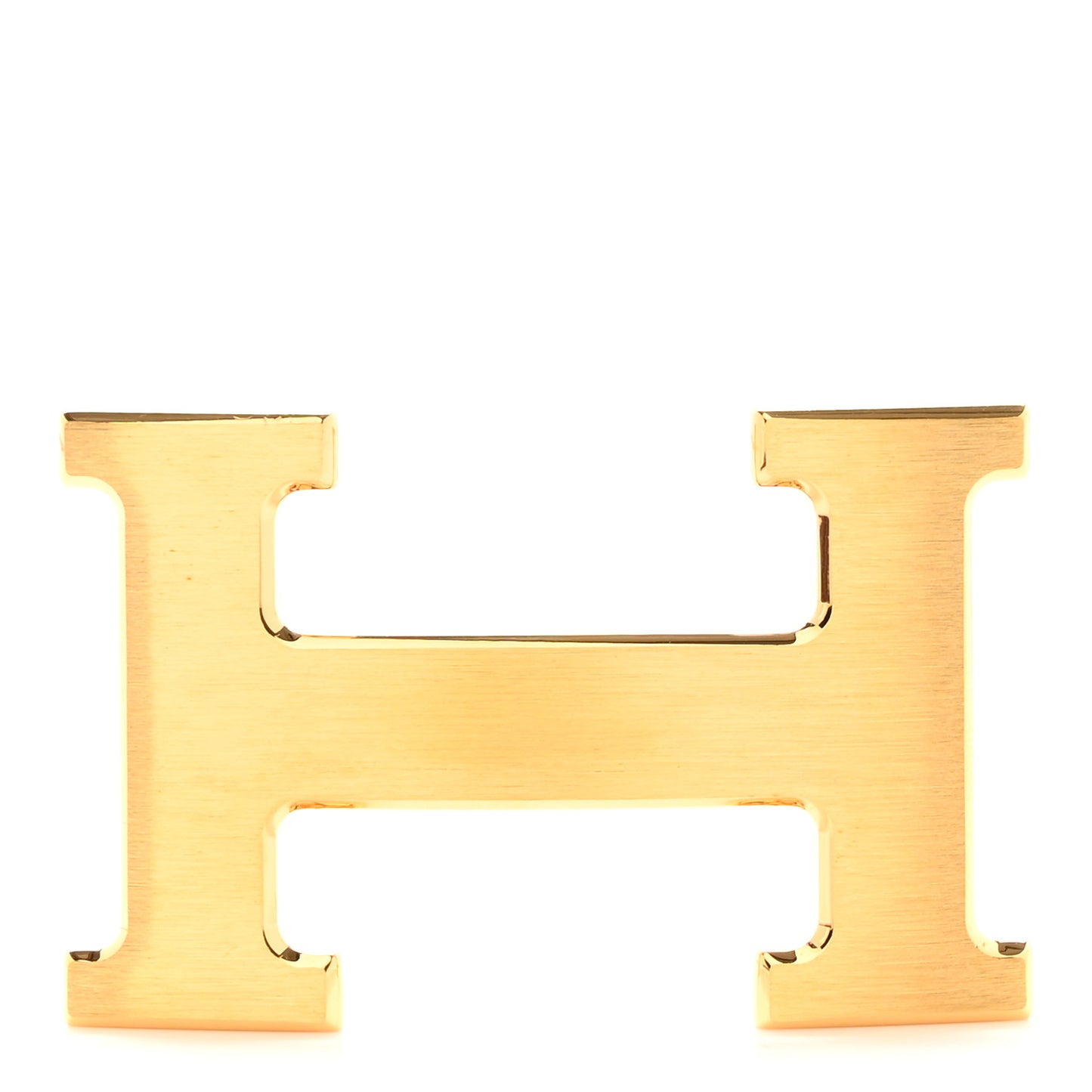 Polished 32mm H Belt Buckle Gold